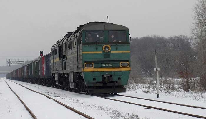 Поезд грузовой Кальмиус Служба грузовых перевозок Государственное предприятие Донецкая железная дорога Донецкая народная республика