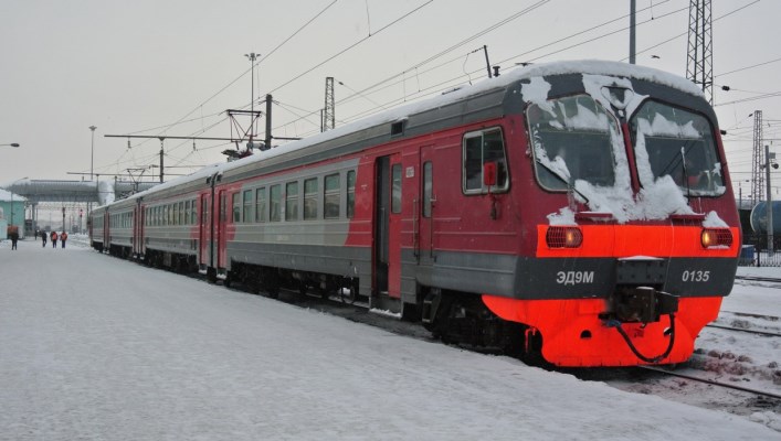 Зима пригородная электричка ГП Донецкая железная дорога