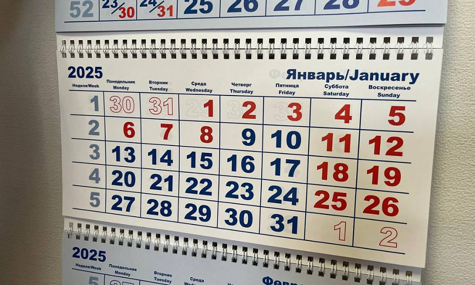 Лист календарь 2025 январь первая рабочая неделя двухдневная Федеральное государственное унитарное предприятие Железные дороги Новороссии Донецкая Народная Республика Российская федерация